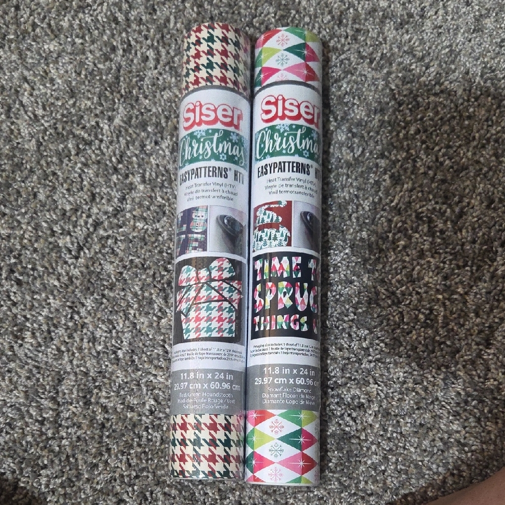 Siser Christmas EasyPatterns HTV - 2 Brand New Packs! Use With Cricut Cutter